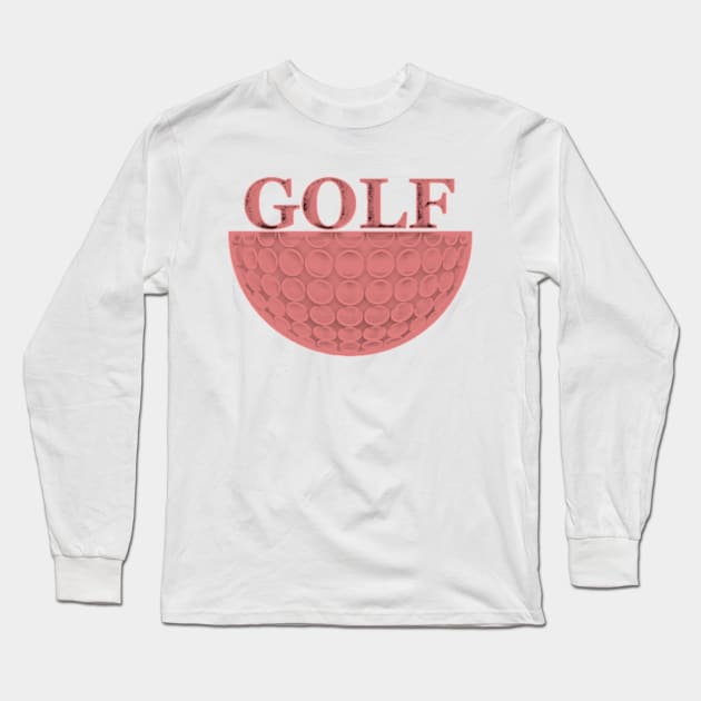 Pink Golf Long Sleeve T-Shirt by Moses77